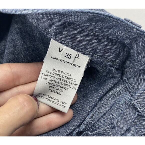 VINCE Women's Blue Chambray Look Cargo Shorts Rinse Wash Size 25 100% Cotton - Picture 5 of 9